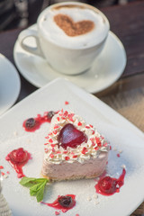 heart-shaped valentine cake