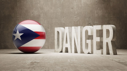 Naklejka premium Puerto Rico. Danger Concept
