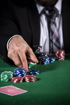Man betting on the casino