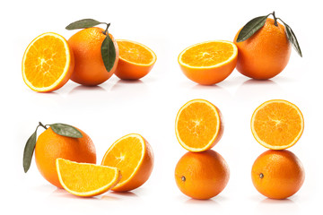 composite of Big oranges fruit  isolated on white background