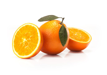 Big oranges fruit  isolated on white background