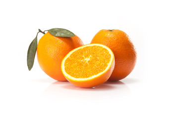 Big oranges fruit  isolated on white background