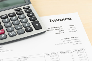 Invoice with calculator business document