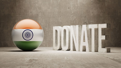 India. Donate  Concept