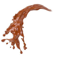 Chocolate splash on white background