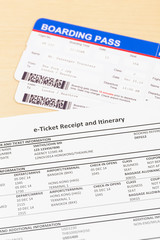 E-ticket and boarding pass