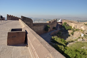 Fototapeta na wymiar Mehrangarh fort in Jodphur blue city, Rajasthan, India