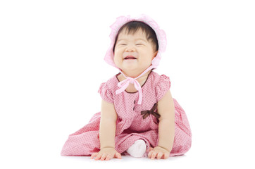 Lovely asian baby with funny expression