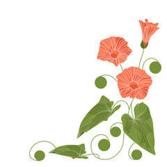 Beautiful corner floral arrangement. Vector illustration