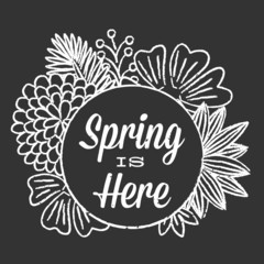 Chalk Spring Floral Background © Giraphics