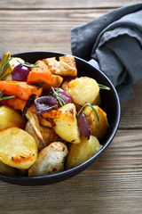 baked pieces of vegetables