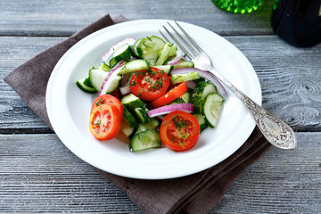 salad with tomatoes and cucumbers