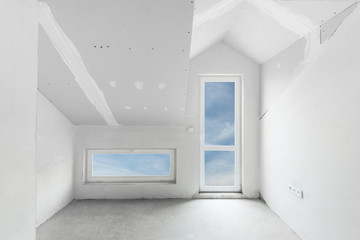 Empty unfinished interior  (includes clipping path)