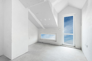 Empty unfinished interior  (includes clipping path)