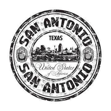 San Antonio grunge rubber stamp