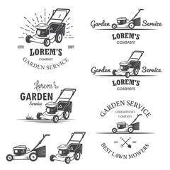 Set of vintage garden service emblems. - 77791918