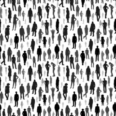 Large group of people. vector seamless pattern