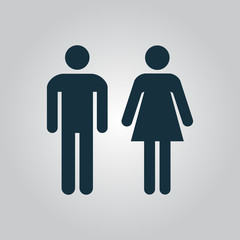 man and woman icons, toilet sign, restroom icon