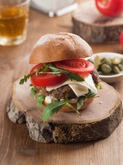 Homemade hamburger