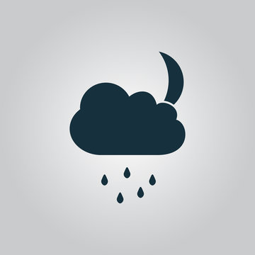 Cloud, rainy month icon, sign and button
