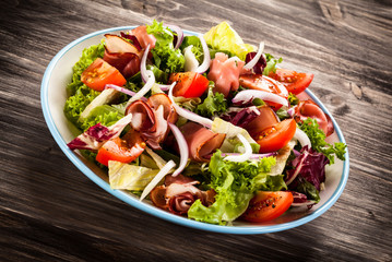 Smoked ham and vegetables