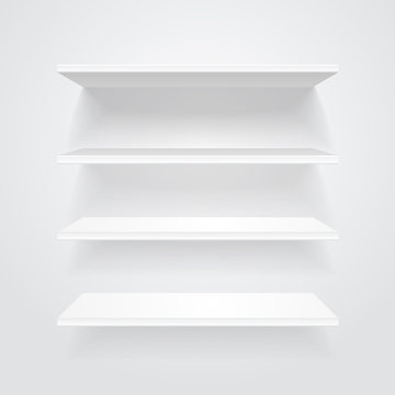 White shelves. Vector.