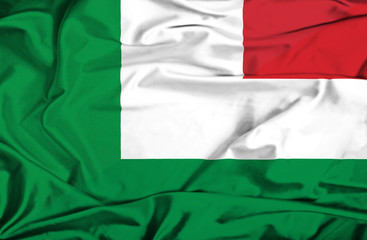 Obraz premium Waving flag of Hungary and Italy