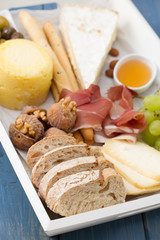 bread with meat and cheese