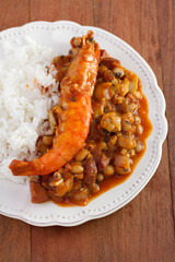 beans with seafood and rice