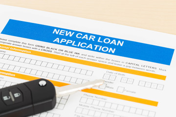 Car loan application with car key
