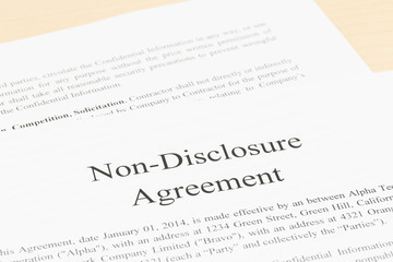 Fototapeta premium Non disclosure agreement document