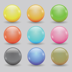 set of colored balls