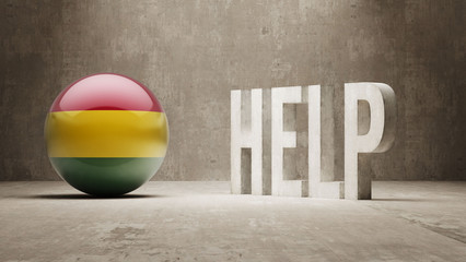 Bolivia. Help  Concept.