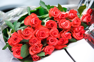 Bouquet of beautiful red roses
