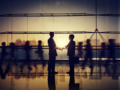 Business People Corporate Connection Greeting Handshake Concept