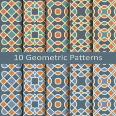 set of ten geometric patterns
