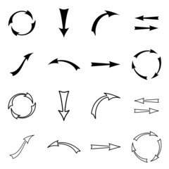 Set of silhouettes arrows.