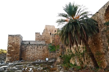 Fototapeta na wymiar Byblos Crusader Castle on white background