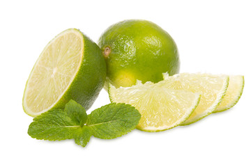 Fresh limes and mint