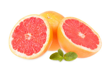 Fototapeta na wymiar Fresh grapefruits and mint