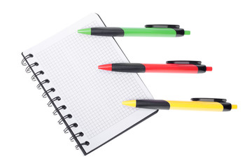 Clean pad with a red, green and yellow handle