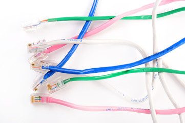 白バックで撮影した電話のコード