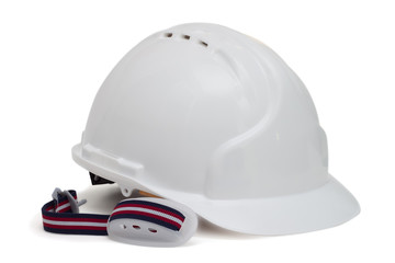 Construction helmet on white background