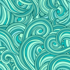 Seamless abstract pattern background with waves and clouds - 77810315