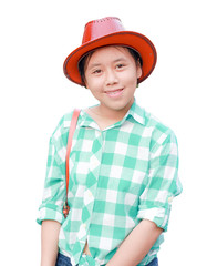 portrait of girl wearing a hat and smiling