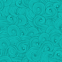 Seamless abstract pattern background with waves and clouds - 77810356