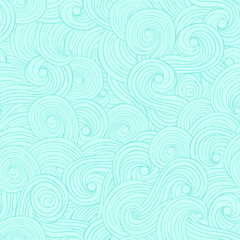 Seamless abstract pattern background with waves and clouds - 77810366