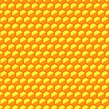 Completely seamless pattern of the hexagon honeycombs