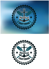 Fototapeta premium Nautical craftsman badge or emblem