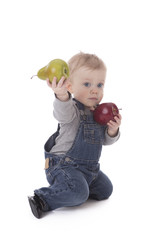 Baby girl in overalls